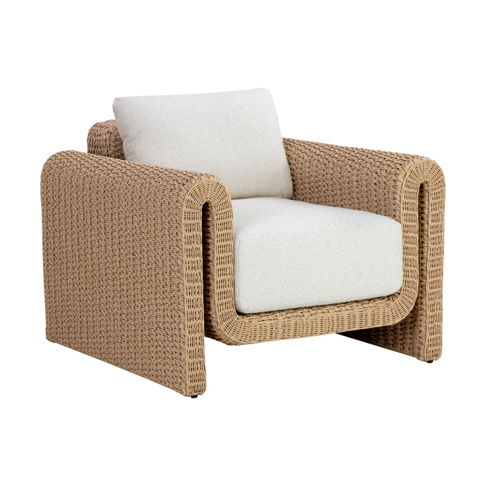 Sunpan Tibi Louis Cream Natural Lounge Chair