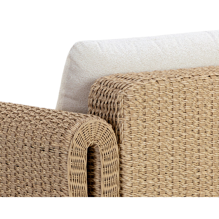 Sunpan Tibi Louis Cream Natural Lounge Chair