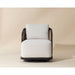 Sunpan Bora White Fabric Modern Swivel Lounge Chair 