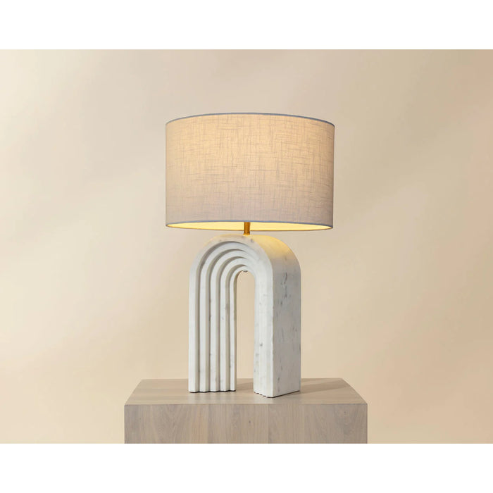 Sunpan Luxury Sensi 18" Wide White Marble Table Lamp