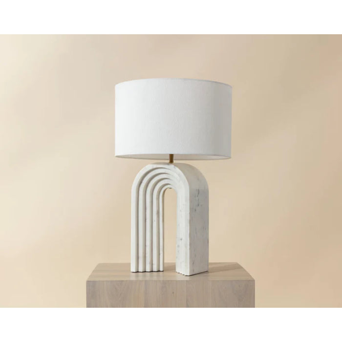 Sunpan Luxury Sensi 18" Wide White Marble Table Lamp