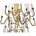 Sunpan Modern Hestia Gold Linear with Glass Chandelier