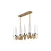 Sunpan Modern Hestia Gold Linear with Glass Chandelier