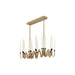 Sunpan Modern Hestia Gold Linear with Glass Chandelier