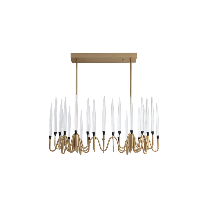 Sunpan Modern Hestia Gold Linear with Glass Chandelier