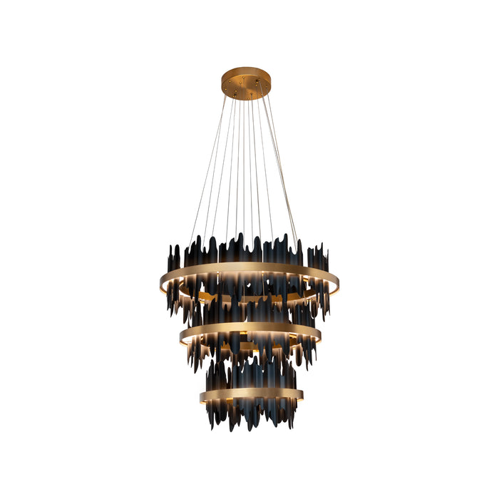 Sunpan Modern Icarus Aluminum Black Candelabra Chandelier