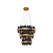 Sunpan Modern Icarus Aluminum Black Candelabra Chandelier