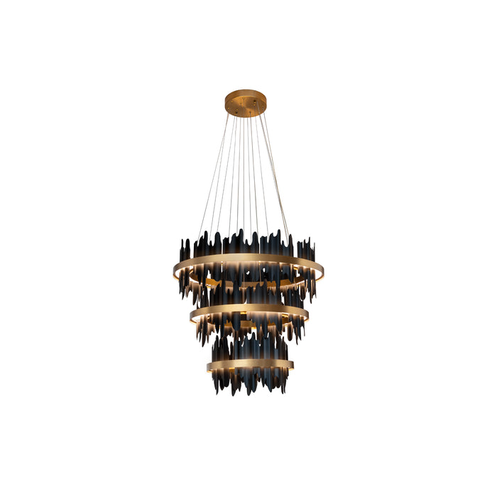 Sunpan Modern Icarus Aluminum Black Candelabra Chandelier