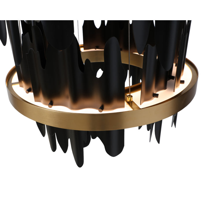 Sunpan Modern Icarus Aluminum Black Candelabra Chandelier