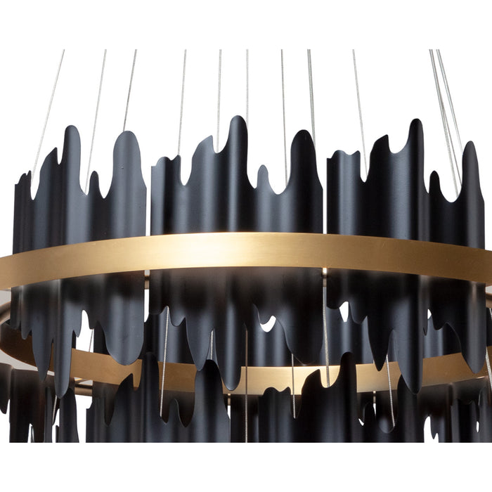 Sunpan Modern Icarus Aluminum Black Candelabra Chandelier