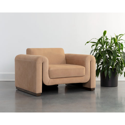 Sunpan Romer Bovine Leather Modern Armchair