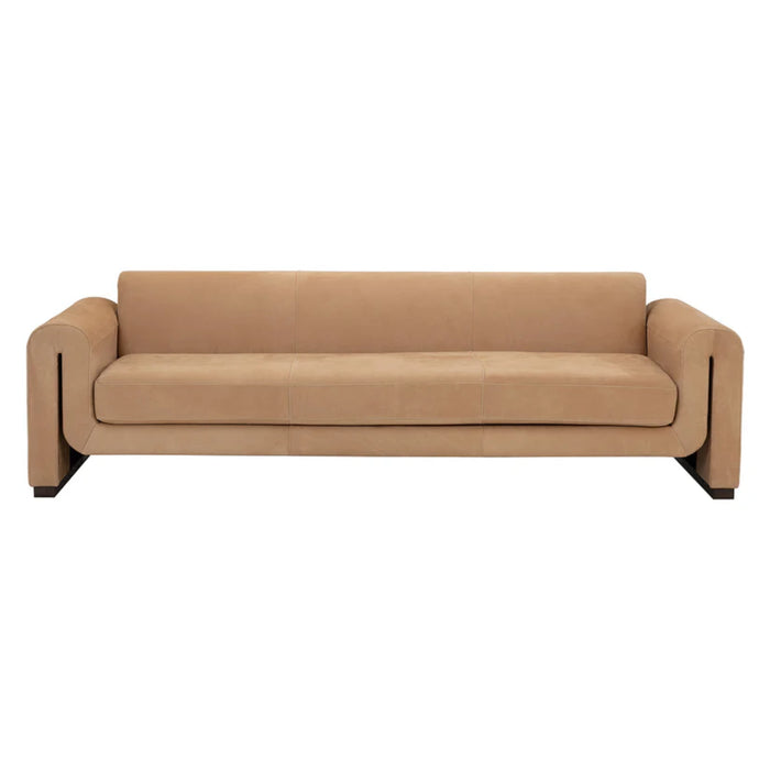 Sunpan Romer Brown Leather Sofa 
