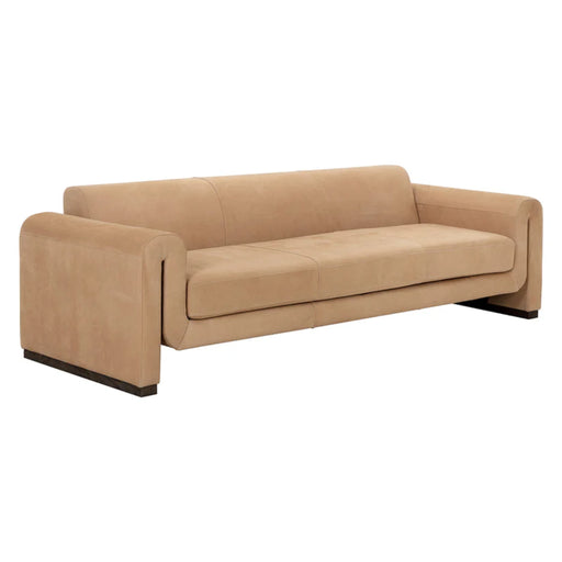 Sunpan Romer Brown Leather Sofa 