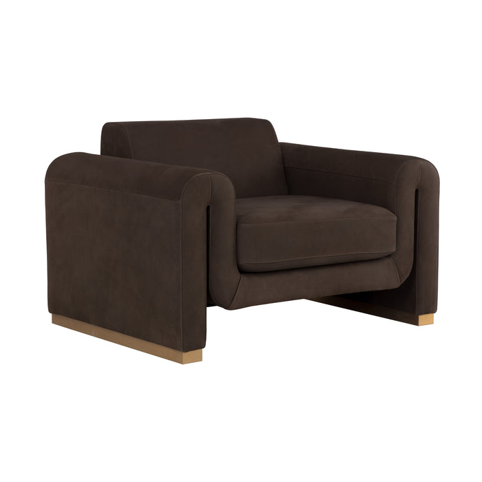 Sunpan Romer Bovine Leather Modern Armchair