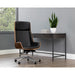 Sunpan Rhett Black Faux Leather Swivel Office Chair