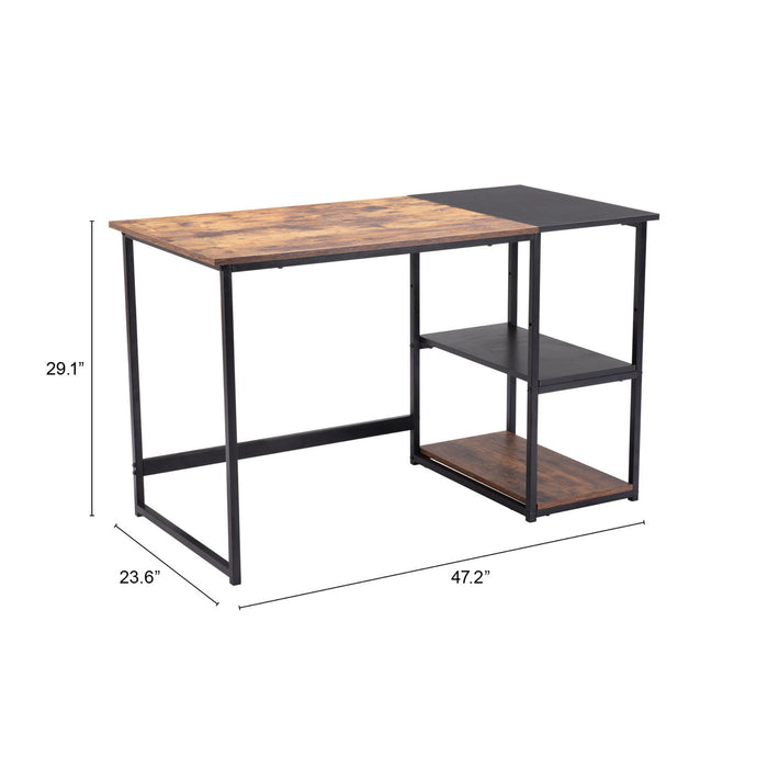 Zuo Ukraine Desk Vintage Brown & Black