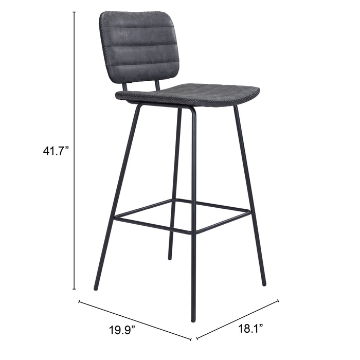 Zuo Boston Barstool Grey