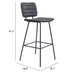 Zuo Boston Barstool Grey