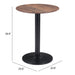 Zuo Alto Bistro Table Brown & Black