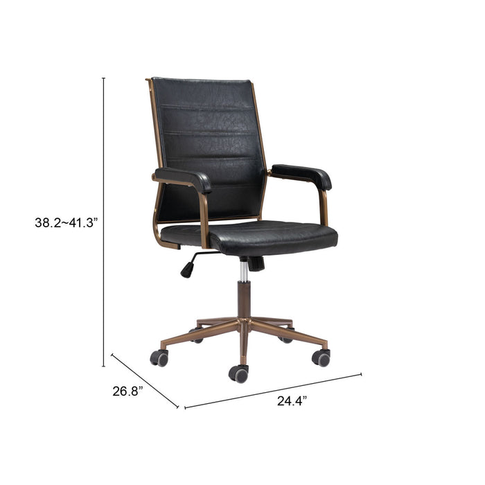 Auction Office Chair Vintage Black by Zuo