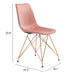 Zuo Parker Dining Chair Pink