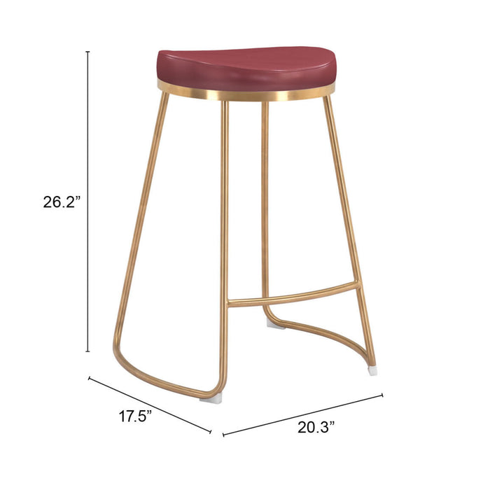 Zuo Bree Red Counter Stool