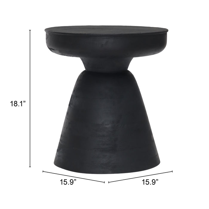 Zuo Sage Round Black Side Table