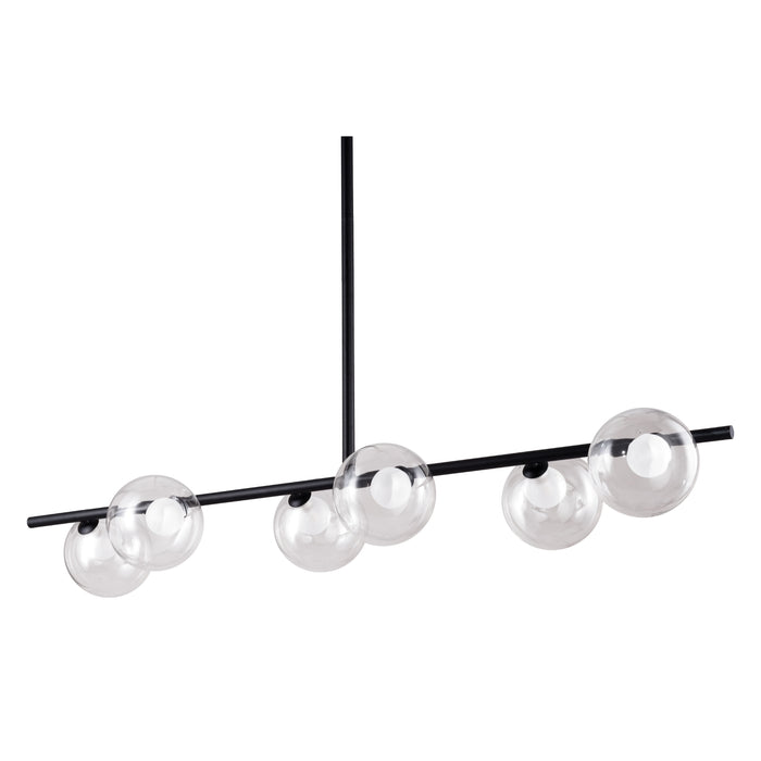 Zuo Keyoz Black Modern Ceiling Lamp with Clear Glass Shades