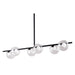 Zuo Keyoz Black Modern Ceiling Lamp with Clear Glass Shades