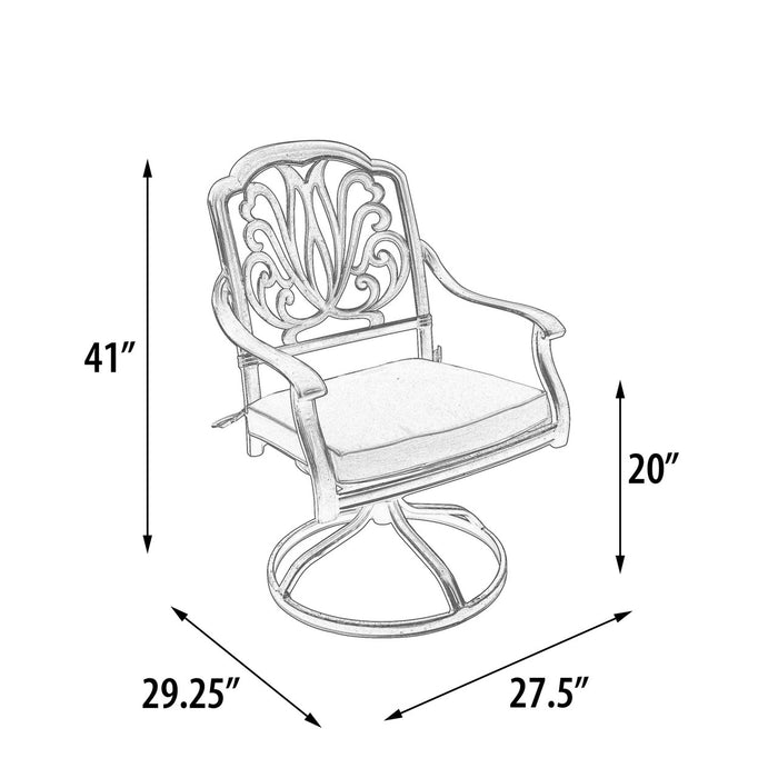 AFD Elisabeth Outdoor Aluminum Swivel Rocker Chair