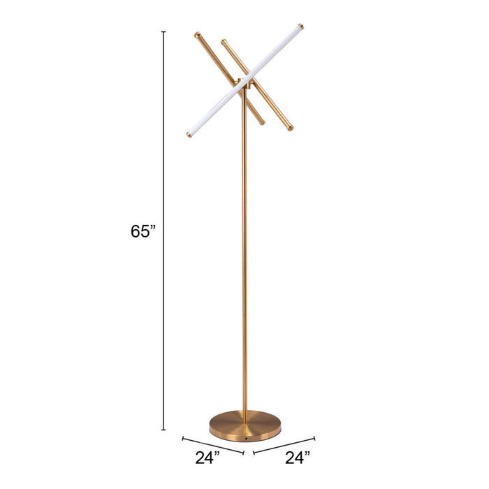 Zuo Garza Modern Minimalist Design Floor Lamp Brass