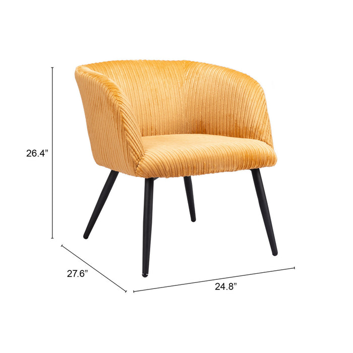 Zuo Modern Papillion Yellow Accent Chair
