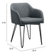 Zuo Braxton Dining Arm Chair Gray