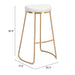 Zuo Bree Barstool White & Gold