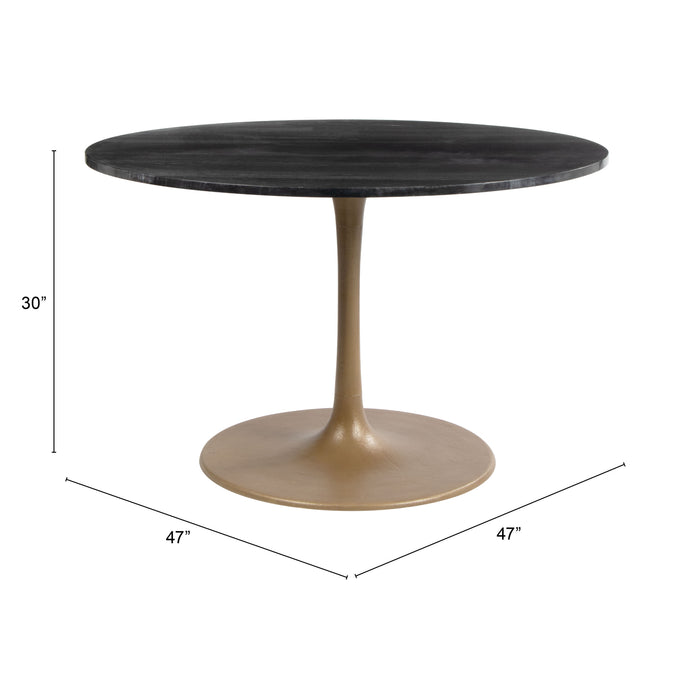 Zuo Taj Dining Table Black & Gold