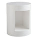 Sunpan Beacon Round High Gloss White Wood End Table 