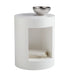 Sunpan Beacon Round High Gloss White Wood End Table 