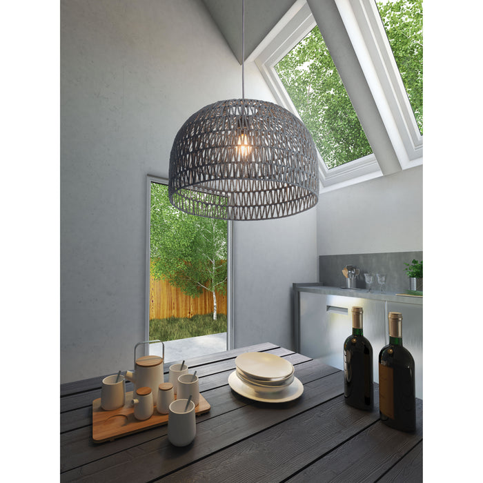 Zuo Paradise Gray Dome Powder Coated Steel Ceiling Lamp