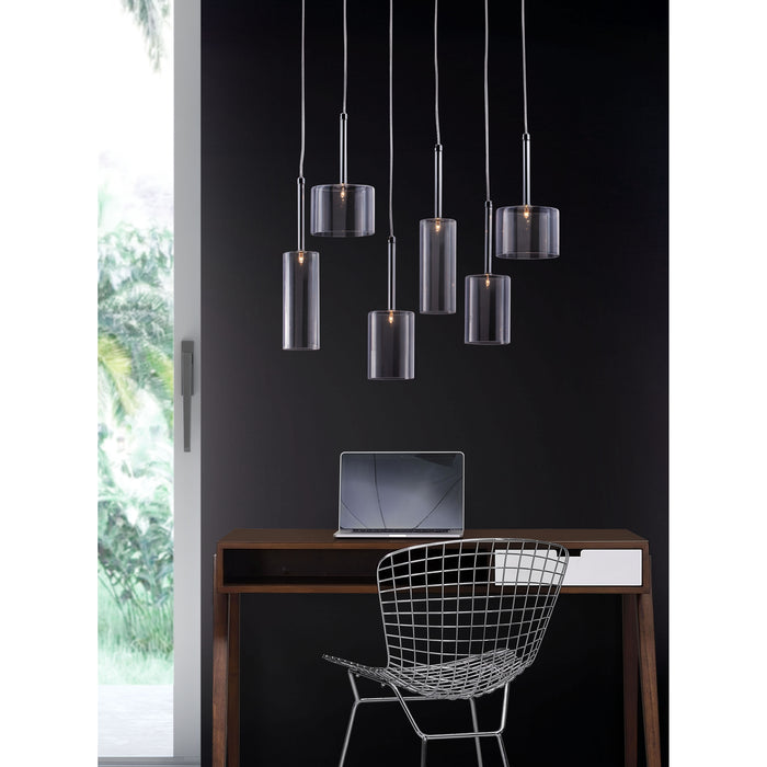 Anderson Teak Hale Modern Chrome and Glass Ceiling Lamp Clear