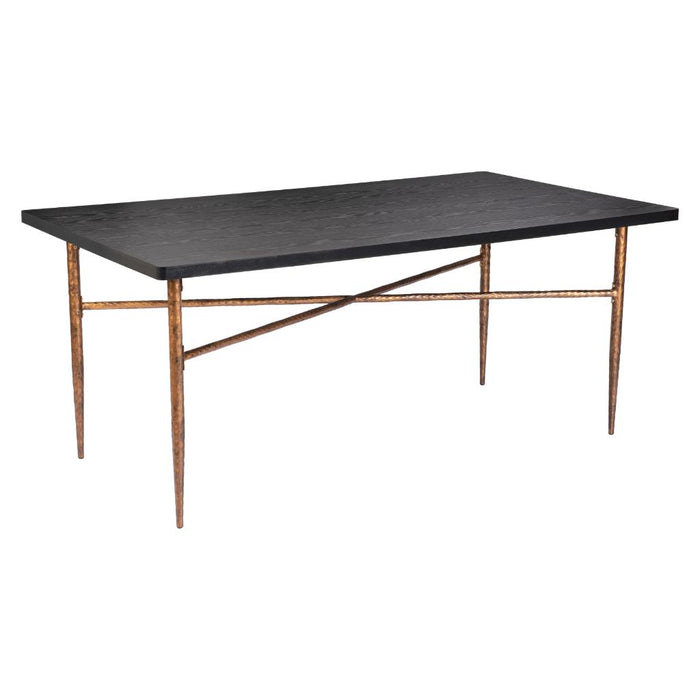 Nida Dining Table Black & Bronze by Zuo Modern