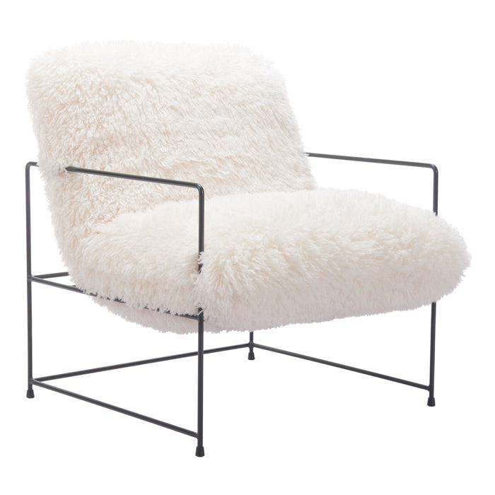 Zuo Modern Pelut White Accent Chair