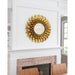 Zuo Sunflower Modern Gold Powder Coated Iron Round Mirror