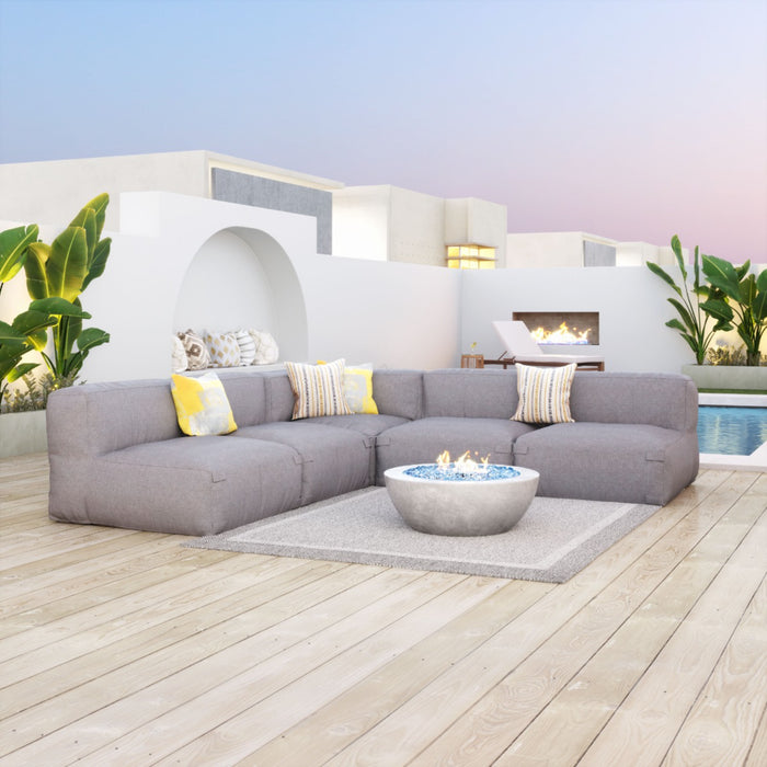 Zuo Luanda Indoor/Outdoor Patio Grey Sectional Sofa Set