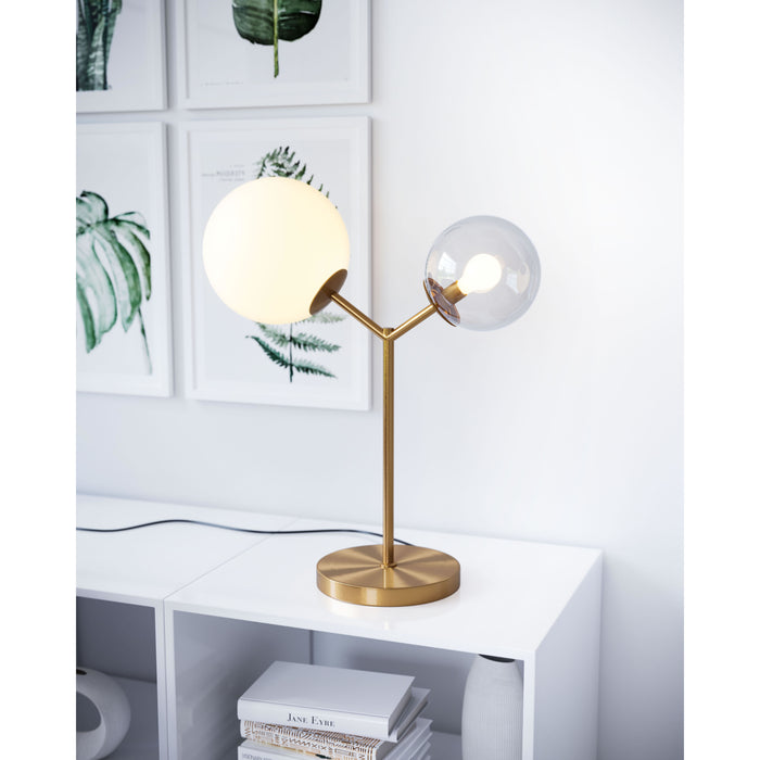 Zuo Constance Modern Frosted Glass Table Lamp Brass