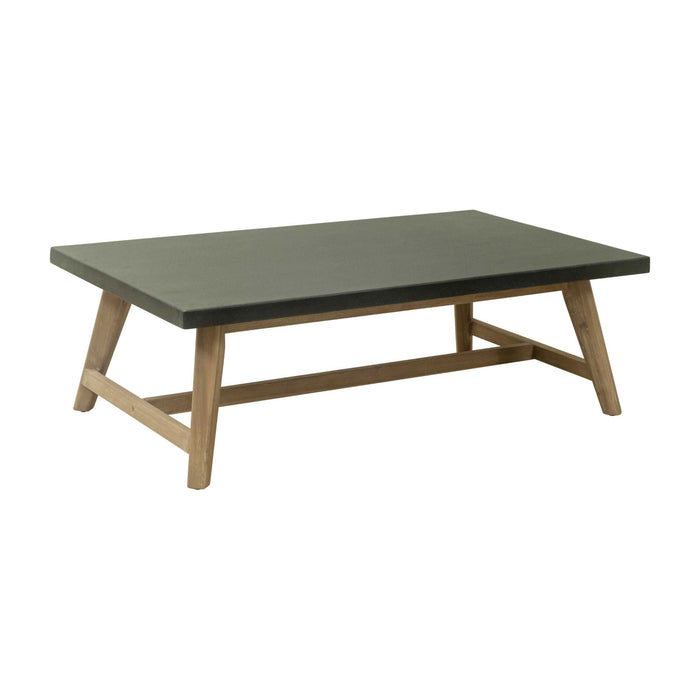 Zuo Dert Gray Faux Concrete and Acacia Wood Coffee Table