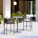 Zuo Modern Soleil Bar Table and Paradise Bar Stool Patio Set