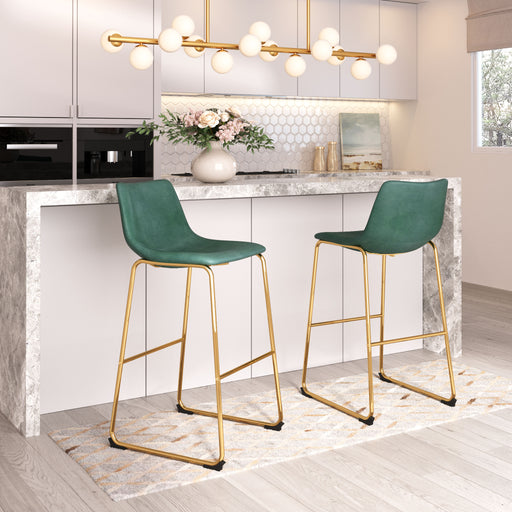 Zuo Augusta Barstool Green & Gold