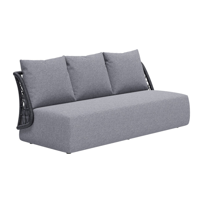 The Mekan Outdoor Lounge Sofa by Zuo, Grey