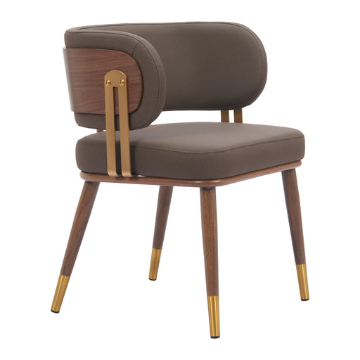 Zuo Brew Dining Chair Brown & Walnut