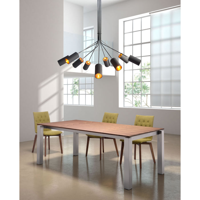 Anderson Teak Ambition Modern Black Ceiling Lamp with Gold Foil Accents